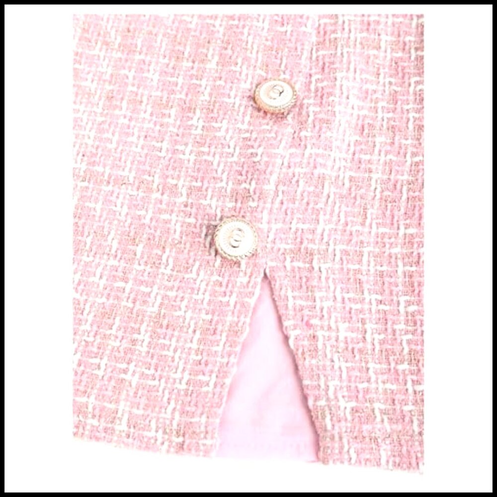 High Waist Tweed Skort, Button Front Split Hem, O… - image 4